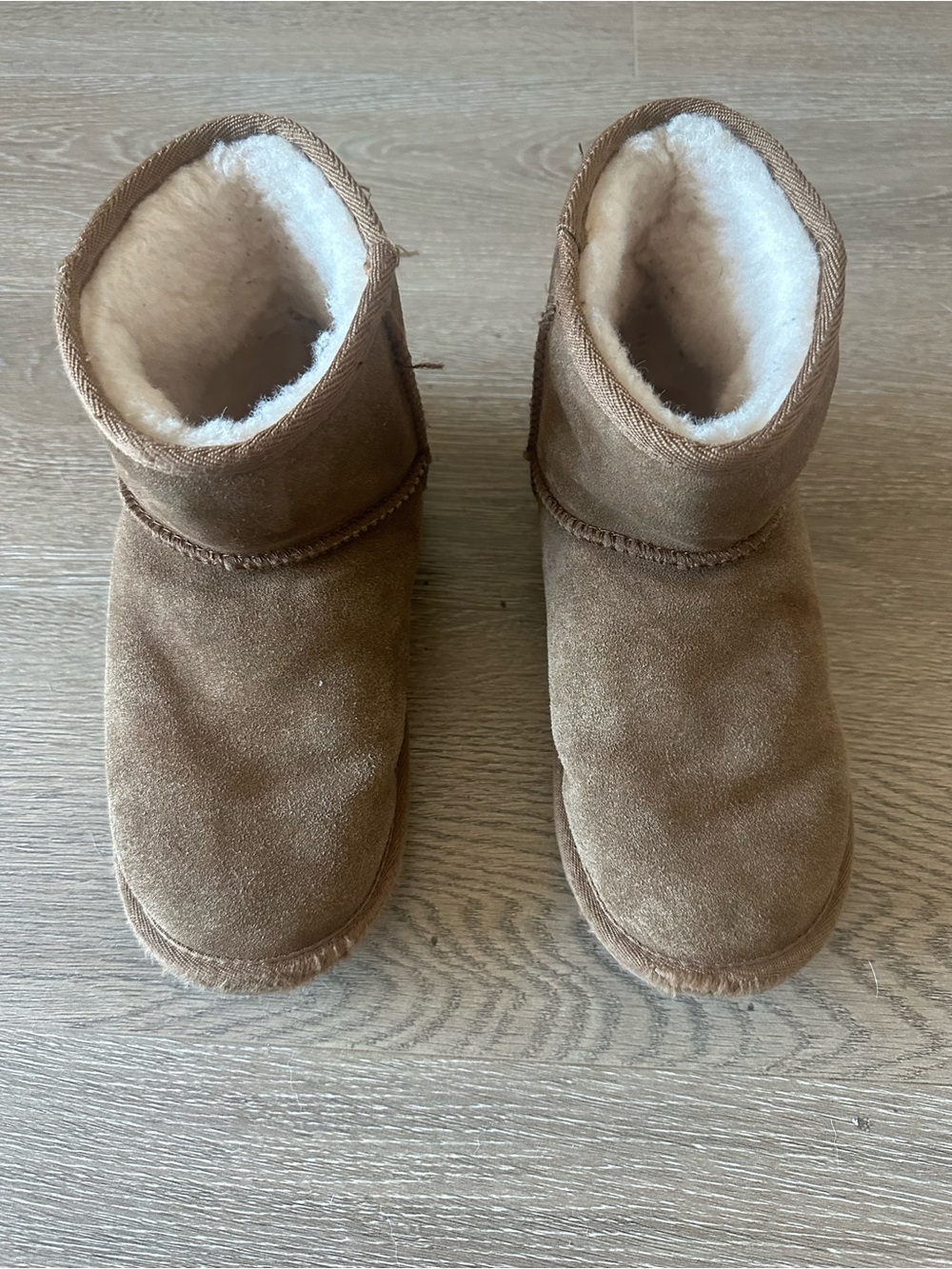 Emu Australia Kids Cozy Shearling-Lined Tan Suede Boots